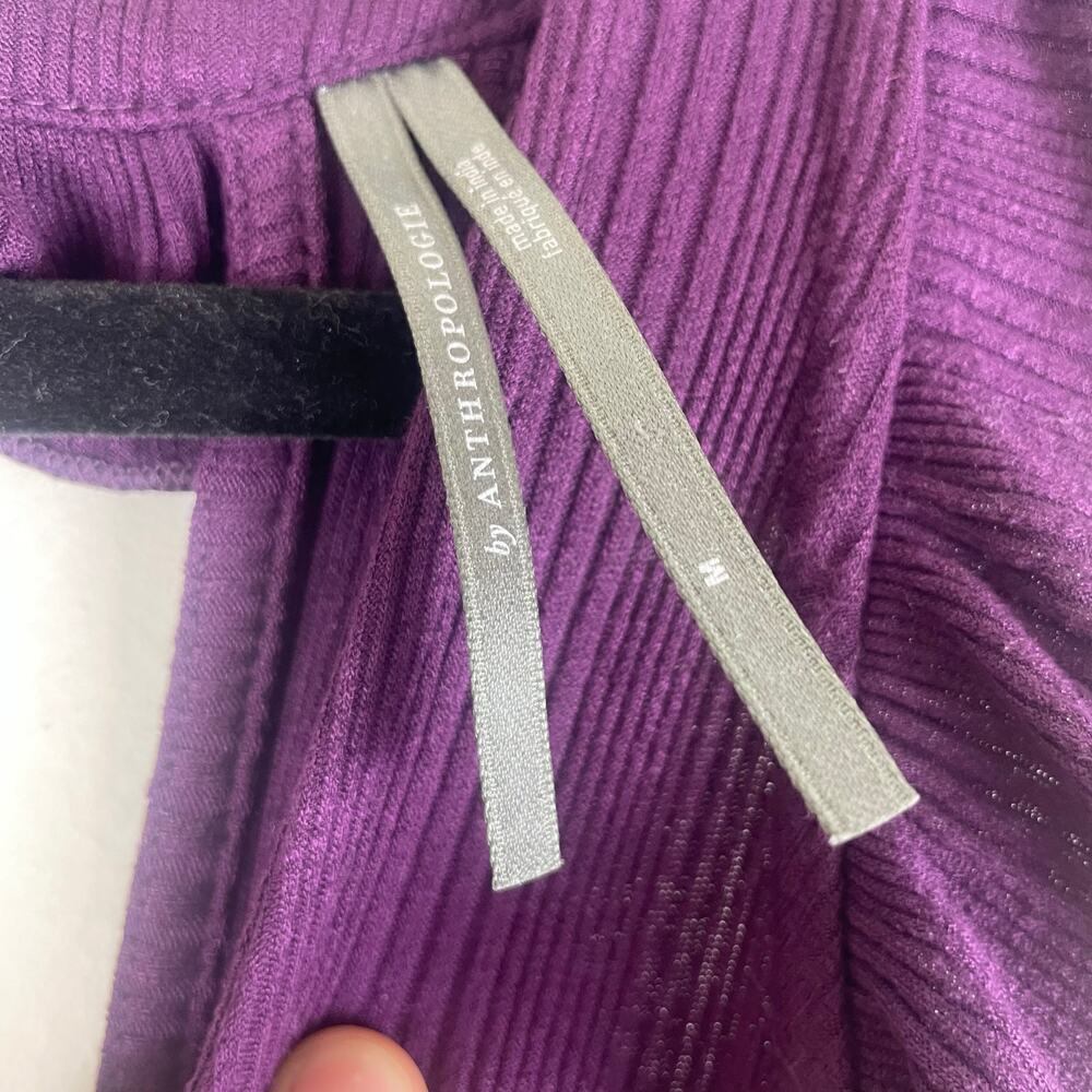 Anthropologie Purple Ruffle Sleeve Maxi Dress V Neck Size Medium NWOT - Picture 6 of 8